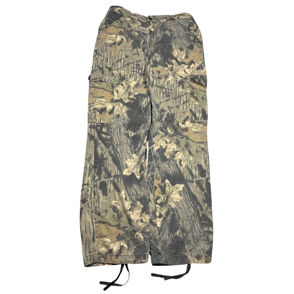 Vintage Redhead Mens Mossy Oak Camo Cargo Pants Adjustable Waist Hunting 32x30